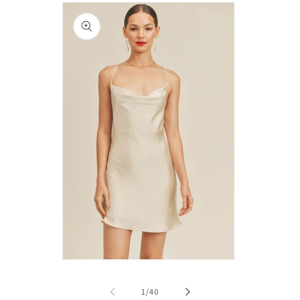 Reset by Jane Kira Dress - Elegant Cream Slip Dress
